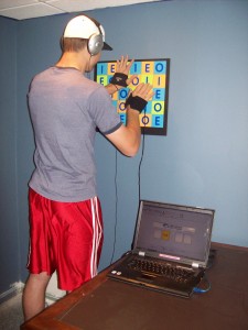 Young man using the interactive metronome